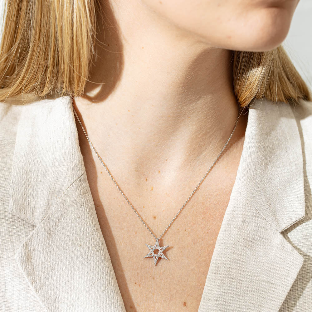 Divina | Diamond Moon and Star Necklace – Michellia Fine Jewelry