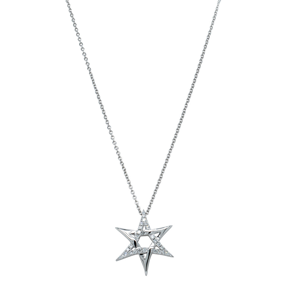 18ct White Gold Astra Star Necklace - Necklace - Walker & Hall