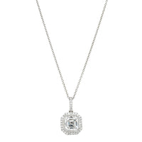 18ct White Gold 2.09ct Reclaimed Asscher Diamond Isla Pendant