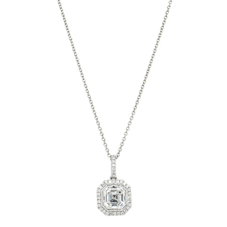 18ct White Gold 2.09ct Reclaimed Asscher Diamond Isla Pendant