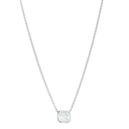 18ct White Gold .95ct Asscher Diamond Natalia Pendant