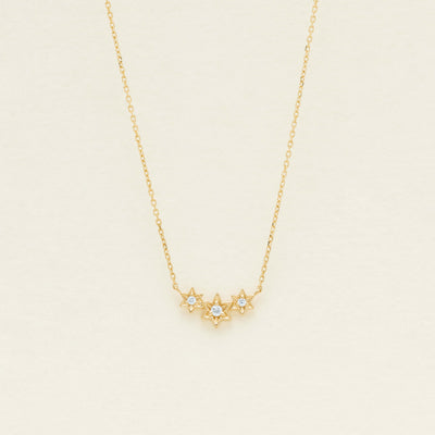 9ct Yellow Gold Diamond Stars Pendant - Necklace - Walker & Hall