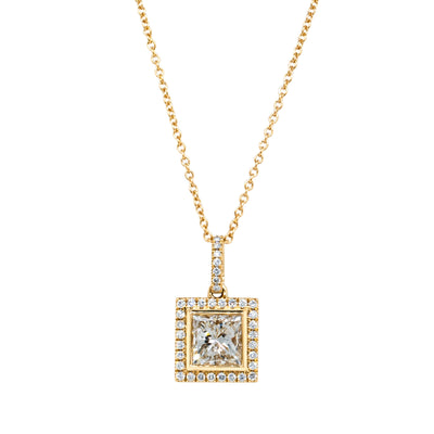 18ct Yellow Gold 1.52ct Reclaimed Diamond Pendant