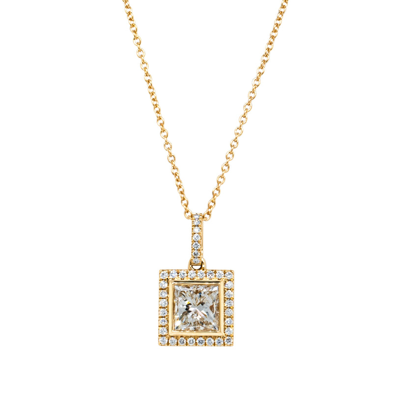 18ct Yellow Gold 1.52ct Reclaimed Diamond Pendant