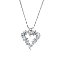 Deja Vu 14ct White Gold 1.01ct Diamond Heart Pendant