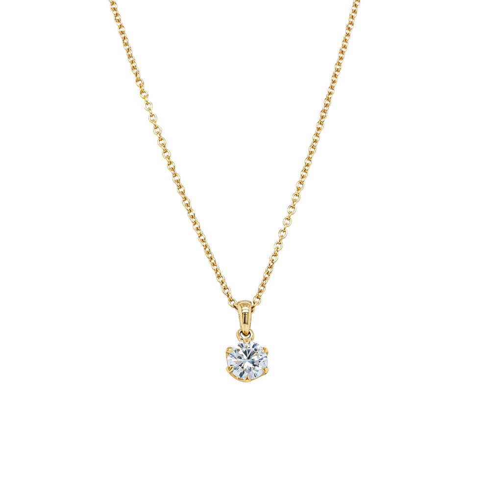 18ct Yellow Gold .50ct Diamond Lily Pendant