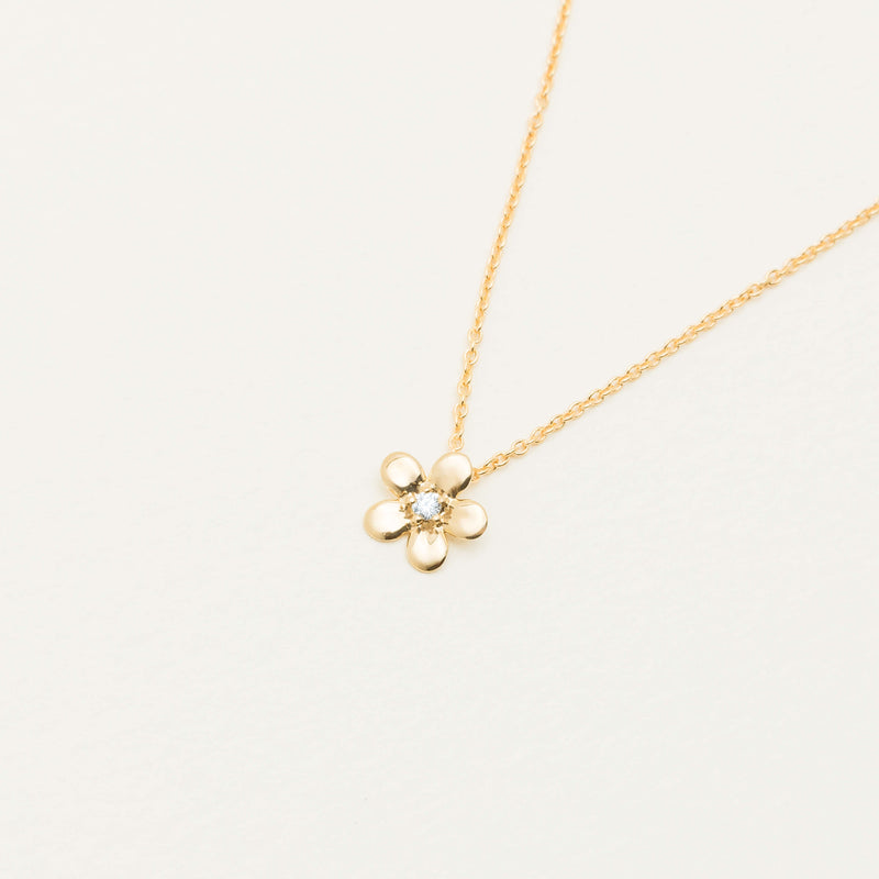 9ct Yellow Gold Diamond Flower Pendant - Necklace - Walker & Hall