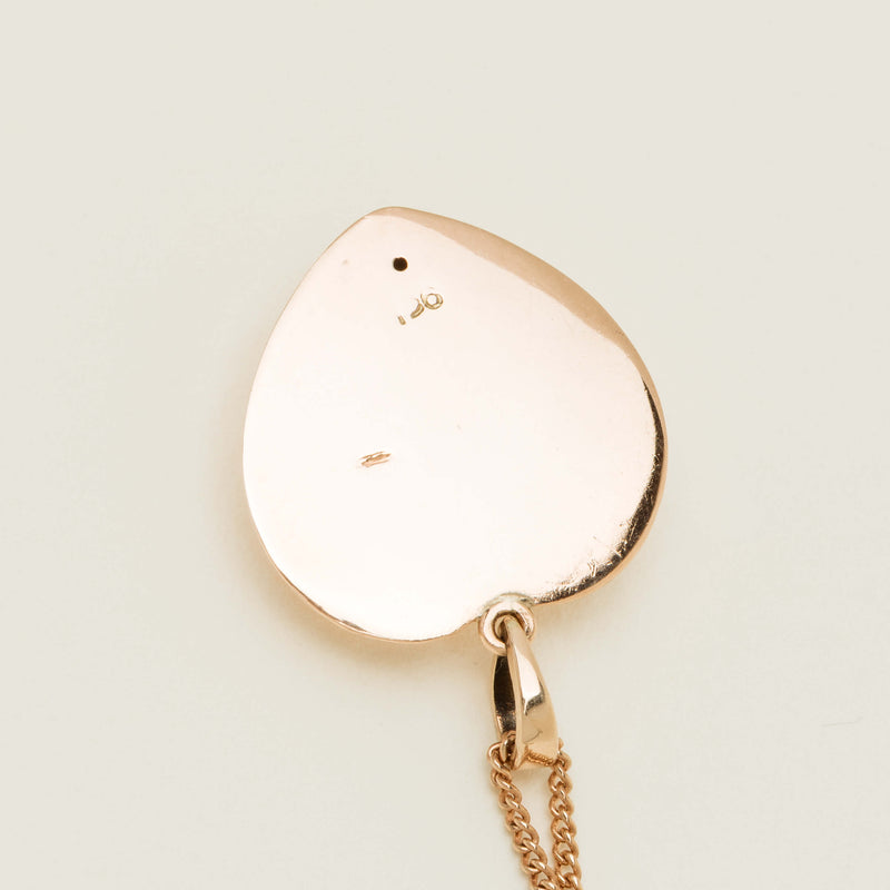 Vintage 9ct Rose Gold .20ct Diamond Heart Pendant - Necklace - Walker & Hall