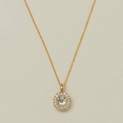 18ct Yellow Gold .62ct Diamond Daisy Pendant - Necklace - Walker & Hall