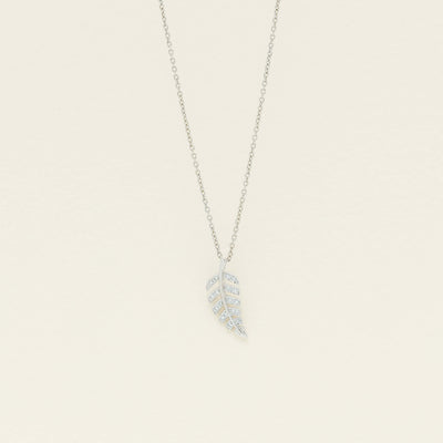 9ct White Gold Diamond Fern Pendant - Earrings - Walker & Hall