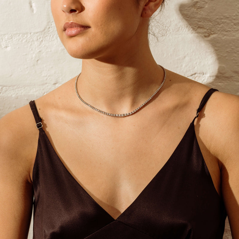 Deja Vu Platinum 7.00ct Diamond Graduated Necklace