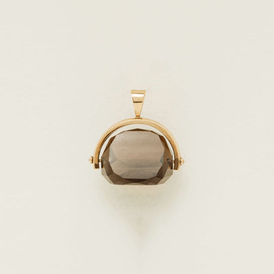 9ct Yellow Gold Smoky Quartz Spinner Pendant - Necklace - Walker & Hall
