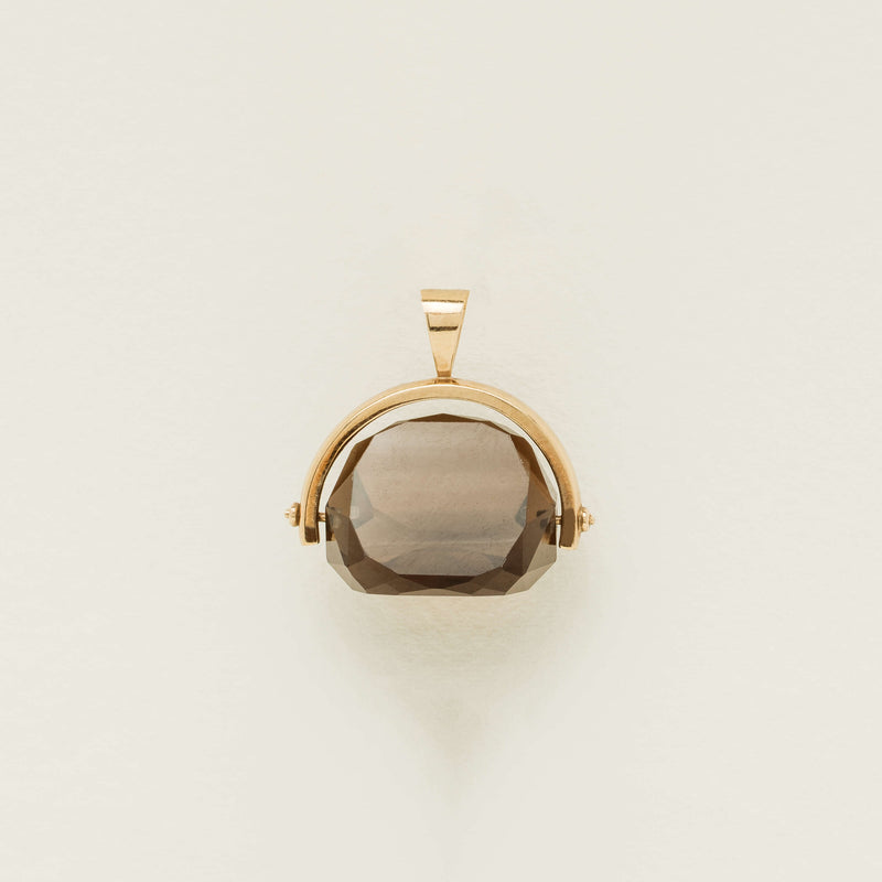 9ct Yellow Gold Smoky Quartz Spinner Pendant - Necklace - Walker & Hall