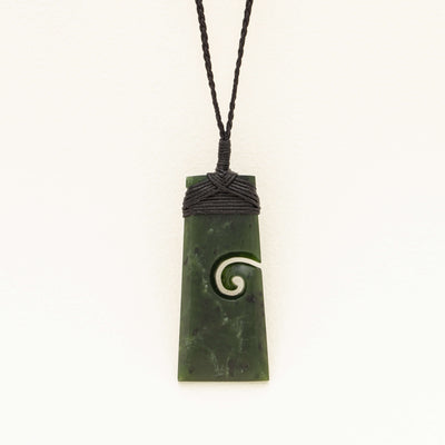NZ Greenstone Koru & Toki Pendant - Necklace - Walker & Hall