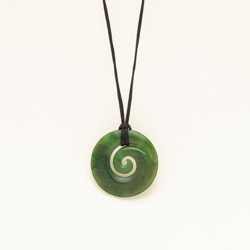 NZ Greenstone Koru Pendant - Necklace - Walker & Hall