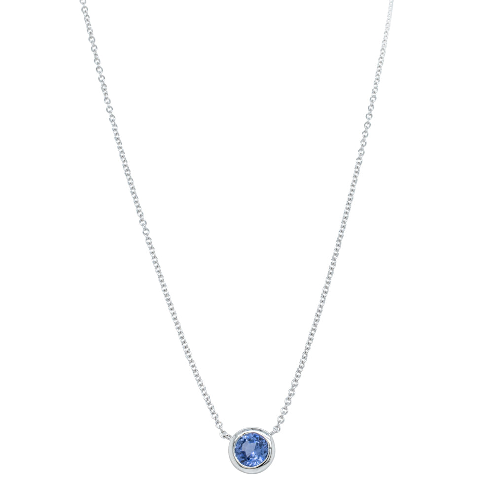 18ct White Gold .85ct Sapphire Natalia Pendant - Necklace - Walker & Hall