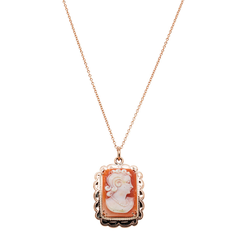 Deja Vu 9ct Rose Gold Cameo Pendant - Necklace - Walker & Hall