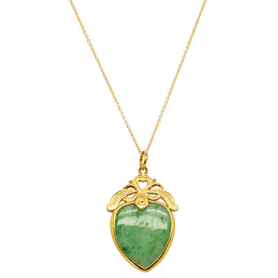 Deja Vu 23ct Yellow Gold Jade Pendant - Necklace - Walker & Hall