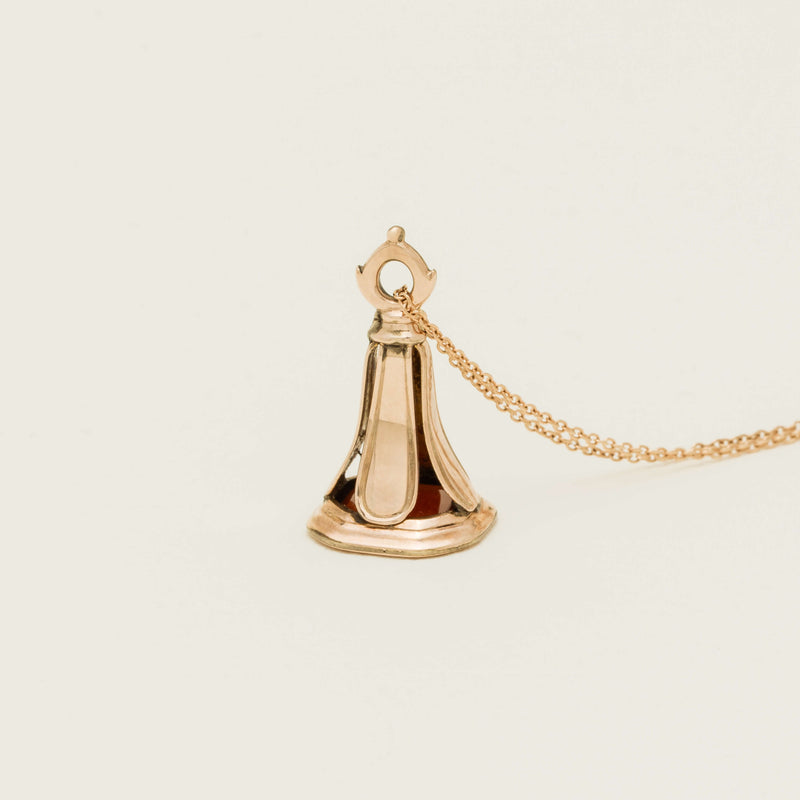 Vintage Rolled Gold Carnelian Seal Pendant - Necklace - Walker & Hall