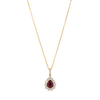 18ct Yellow Gold 1.25ct Ruby & Diamond Belle Pendant