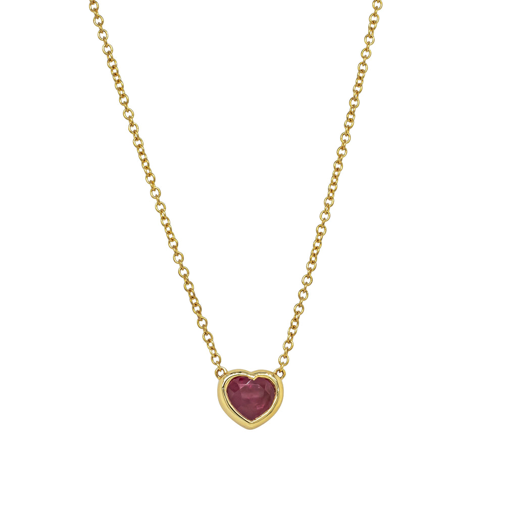 18ct Yellow Gold 1.04ct Ruby Heart Natalia Pendant