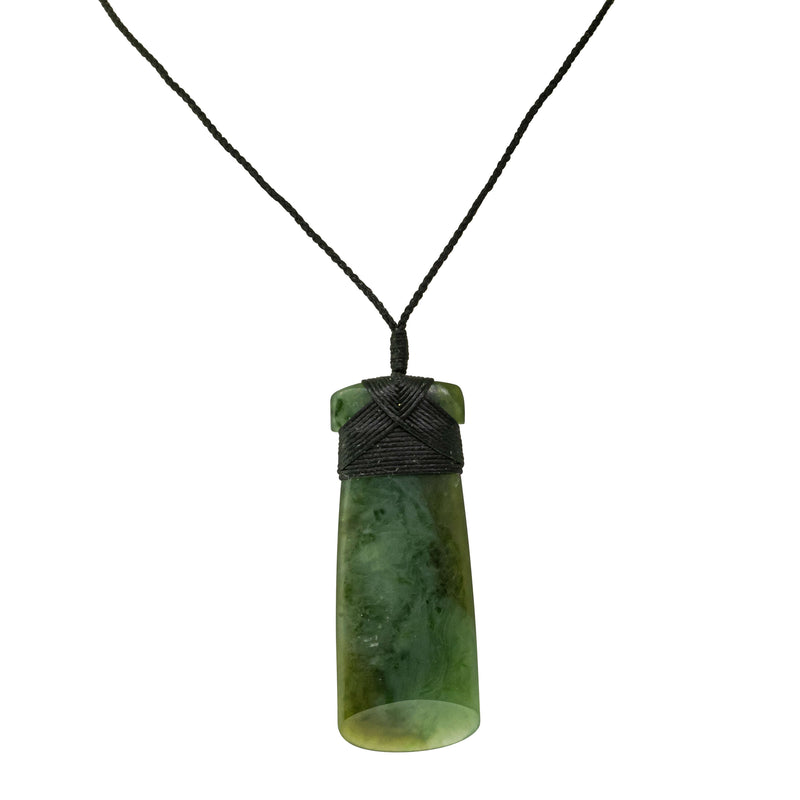NZ Greenstone Kahurangi Toki on Black Cord-Necklace-Walker & Hall