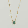 18ct Yellow Gold .93ct Emerald & Diamond Quatrefoil Pendant - Necklace - Walker & Hall