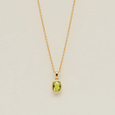 9ct Yellow Gold Peridot Iris Pendant - Necklace - Walker & Hall