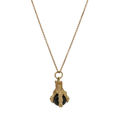 Deja Vu 9ct Rose Gold Onyx Ball In Claw Pendant - Necklace - Walker & Hall