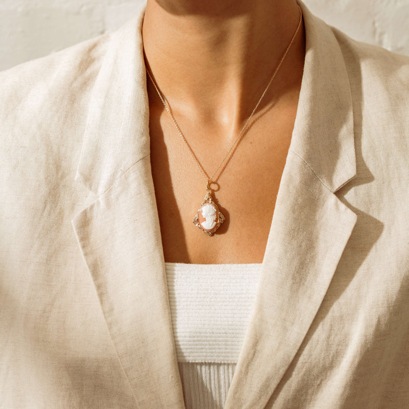 Deja Vu 8ct Yellow Gold Cameo Pendant - Necklace - Walker & Hall