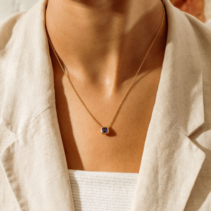 18ct Yellow Gold 1.29ct Sapphire Natalia Pendant - Necklace - Walker & Hall