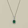 18ct White Gold .70ct Emerald & Diamond Nina Pendant - Necklace - Walker & Hall