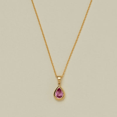 18ct Yellow Gold .84ct Pink Sapphire Natalia Pendant - Necklace - Walker & Hall