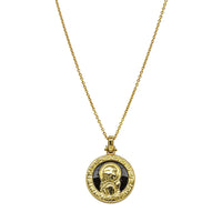 Deja Vu 18ct Yellow Gold Virgin Mary & Onyx Pendant - Necklace - Walker & Hall