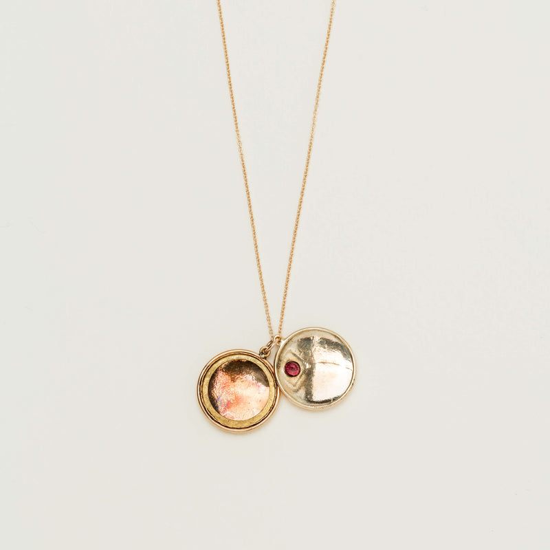 Deja Vu 9ct Rose Gold Engraved Round Locket with Chain - Necklace - Walker & Hall
