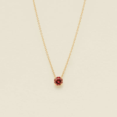 18ct Pink Tourmaline Mini Octavia Pendant with Chain - Necklace - Walker & Hall