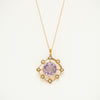 Deja Vu 9ct Yellow Gold Amethyst & Pearl Pendant - Necklace - Walker & Hall