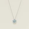 18ct Gold .70ct Aquamarine Forget-Me-Not Flower Pendant