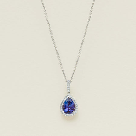 18ct White Gold 2.07ct Tanzanite Diamond Sierra Pendant