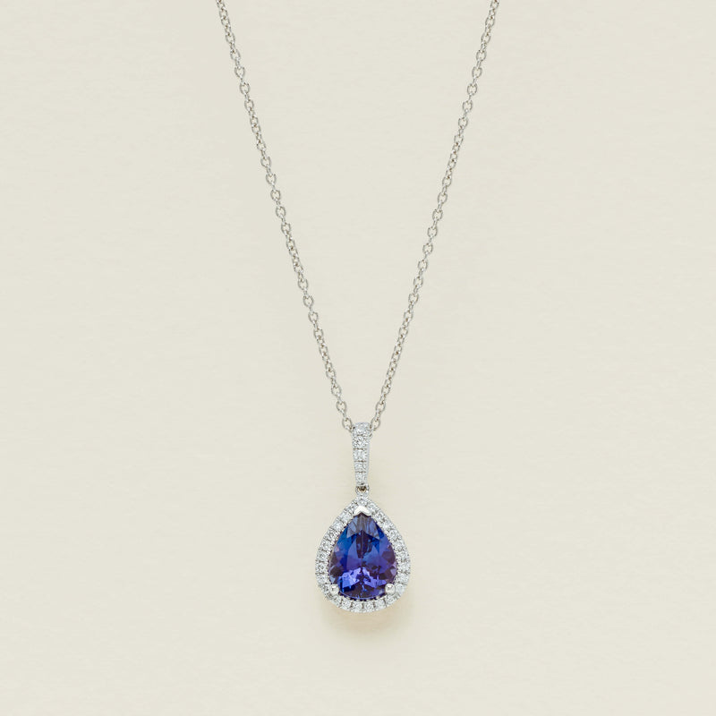 18ct White Gold 2.07ct Tanzanite Diamond Sierra Pendant