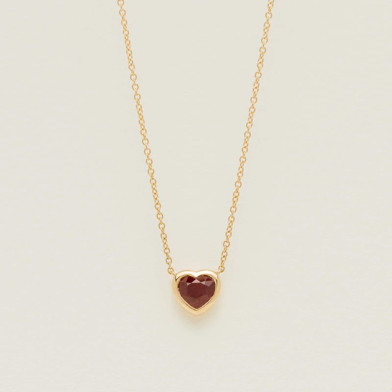 18ct Yellow Gold 1.70ct Ruby Heart Natalia Pendant