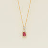 18ct Yellow Gold .71ct Rectangular Ruby & Diamond Pendant