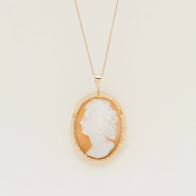 Deja Vu 18ct Rose Gold Cameo Pendant with Chain - Necklace - Walker & Hall