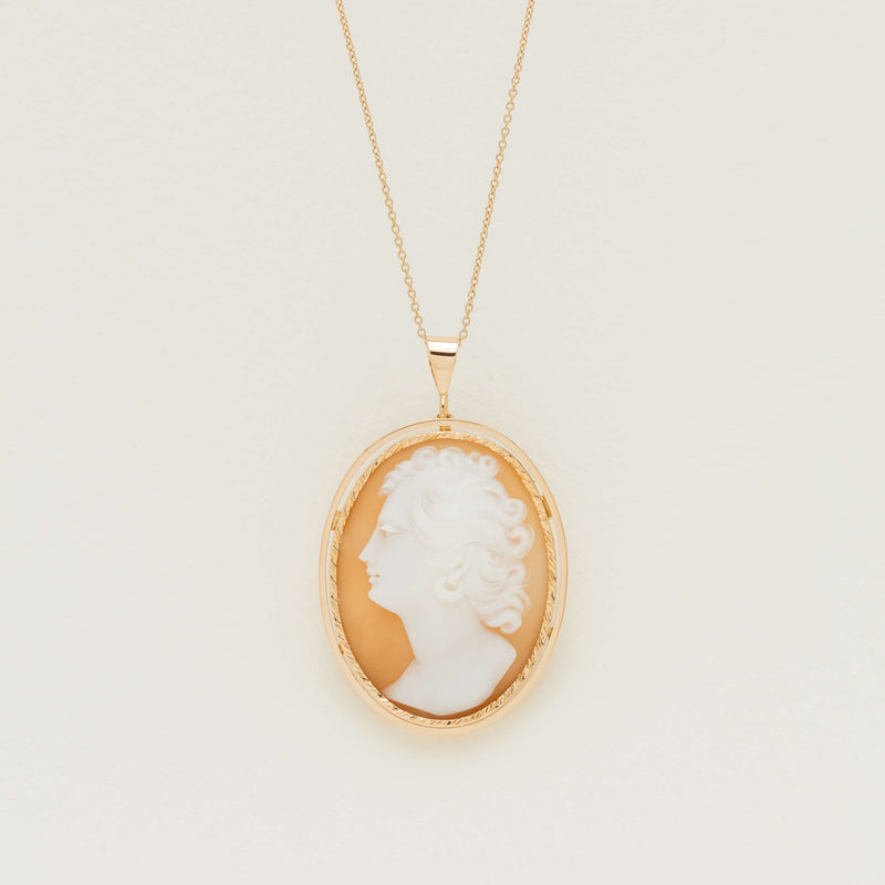 Deja Vu 18ct Rose Gold Cameo Pendant with Chain - Necklace - Walker & Hall