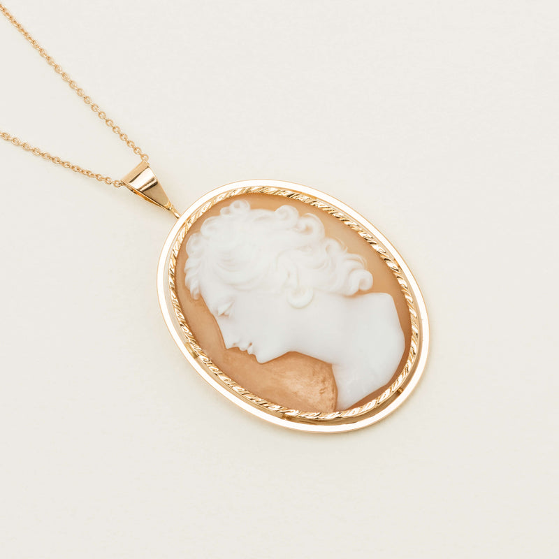 Deja Vu 18ct Rose Gold Cameo Pendant with Chain - Necklace - Walker & Hall