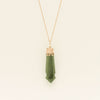 Vintage 9ct Rose Gold Greenstone Ornate Pendant - Necklace - Walker & Hall