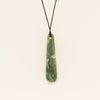 NZ Greenstone 66.4mm Roimata Pendant on Black Cord - Necklace - Walker & Hall