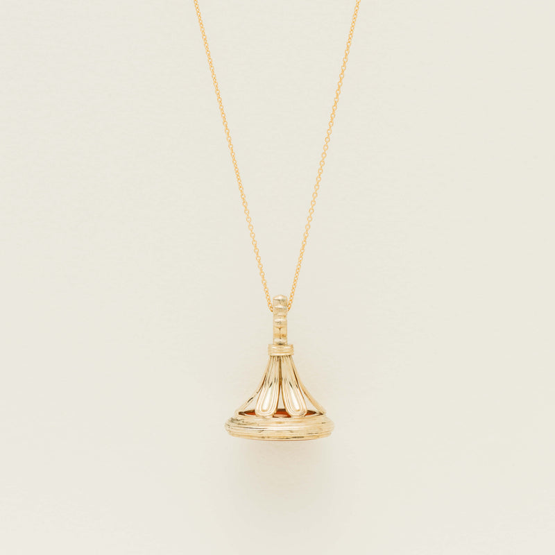 Deja Vu Rolled Gold Carnelian Seal Pendant - Necklace - Walker & Hall