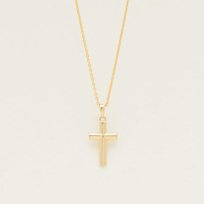 9ct Yellow Gold Cross Pendant - Necklace - Walker & Hall