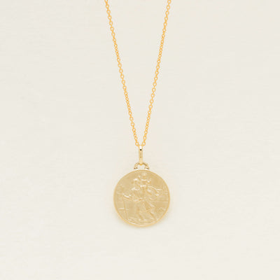9ct Yellow Gold Saint Christopher Pendant - Necklace - Walker & Hall